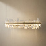 Yiosi Series Linear Natural Stone Pendant Light 39" - 46" Linear (L1180mm)