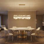 Yiosi Series Linear Natural Stone Pendant Light 39" - scene-1