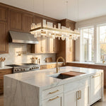 Yiosi Series Linear Natural Stone Pendant Light 39" - scene-2
