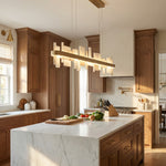 Yiosi Series Linear Natural Stone Pendant Light 39" - scene-2