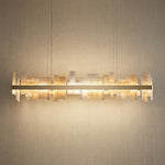 Yiosi Series Linear Natural Stone Pendant Light 39" - 63" Linear (L1600mm)