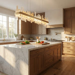 Yiosi Series Linear Natural Stone Pendant Light 39" - scene-2