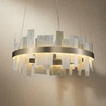 Yiosi Series Linear Natural Stone Pendant Light 39" - 35" (Dia 900mm)