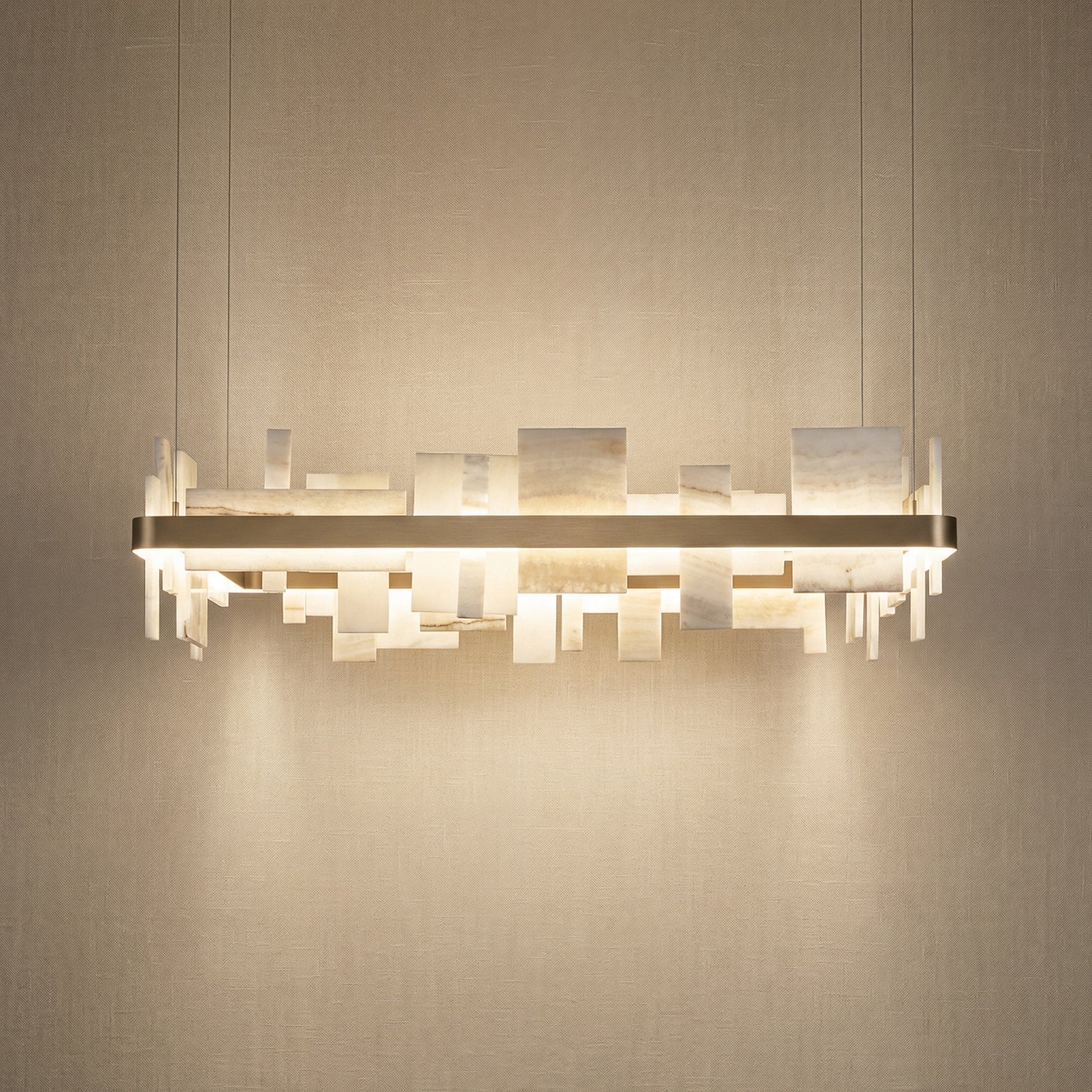 Yiosi Series Linear Natural Stone Pendant Light 39" - 37" Linear (L950mm)