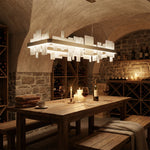Yiosi Series Linear Natural Stone Pendant Light 39" - scene-3