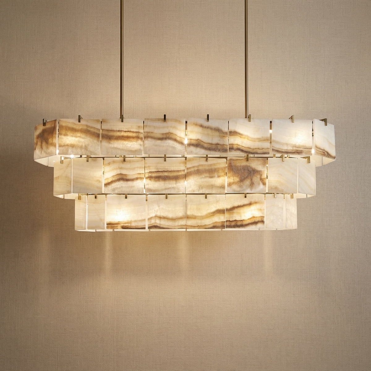 Yiosi Series Linear Natural Stone Pendant Light 58" - 58" Linear (L1480mm)
