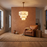 Yiosi Series Linear Natural Stone Pendant Light 58" - scene-1