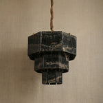 Yiosi Series Linear Natural Stone Pendant Light 58" - dark