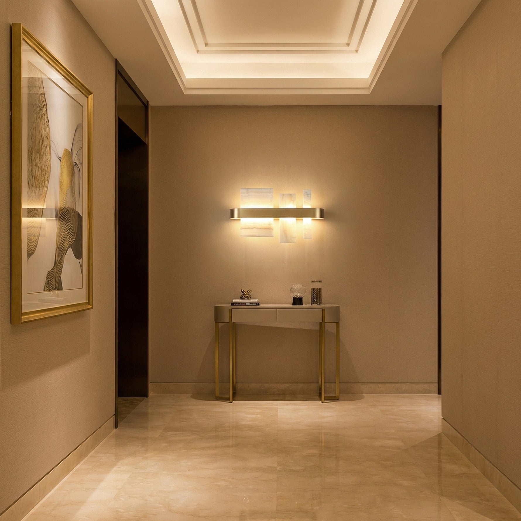 Yiosi Series Linear Natural Stone Wall Sconce - scene-1