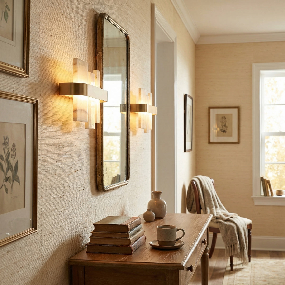 Yiosi Series Linear Natural Stone Wall Sconce - scene-3