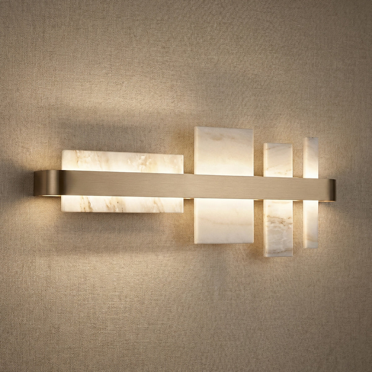 Yiosi Series Linear Natural Stone Wall Sconce - 26" Linear (L650mm)