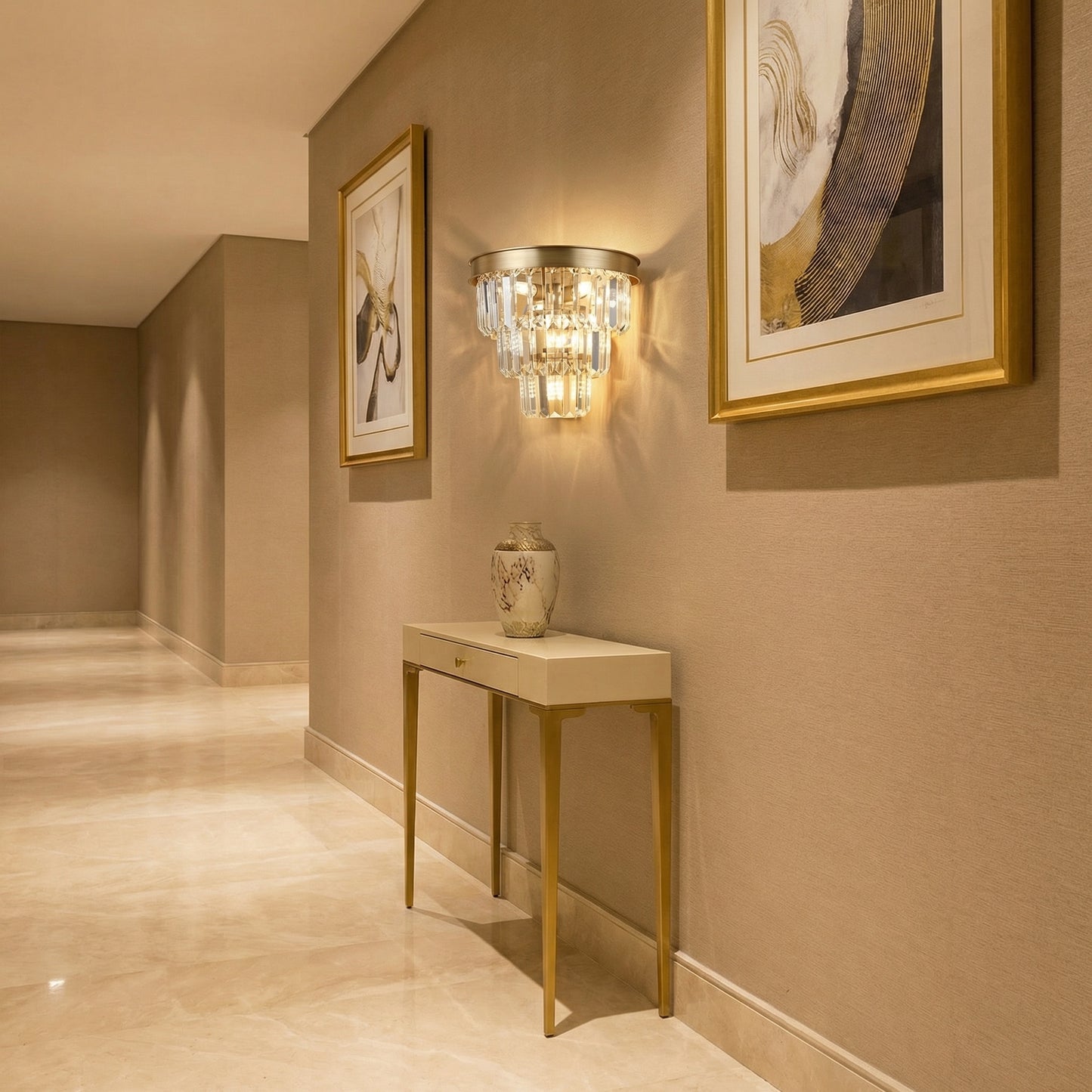 Yiosi Series Mini Crystal Wall Sconce 10" - scene-1