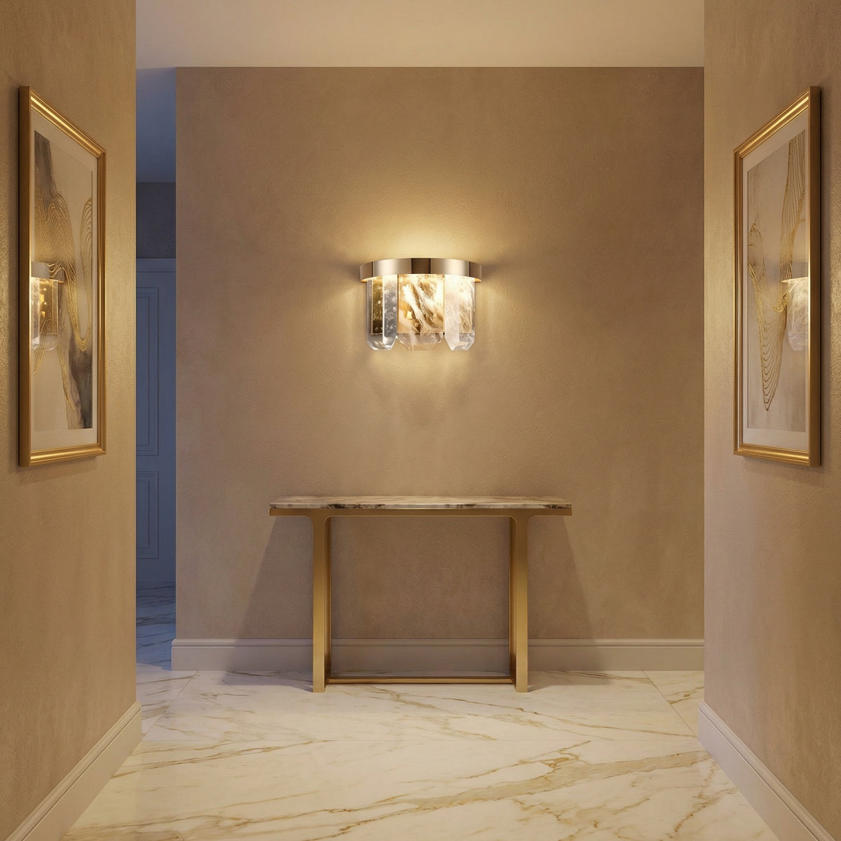 Yiosi Series Mini Crystal Wall Sconce 9" - scene-1