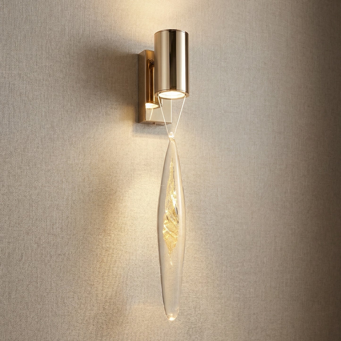 Yiosi Series Mini Glass Wall Sconce Style D - Mirror finish champagne gold
