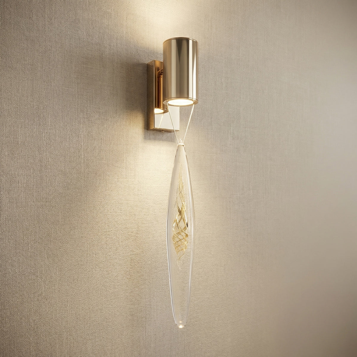 Yiosi Series Mini Glass Wall Sconce Style D - Mirror finish champagne gold Style B