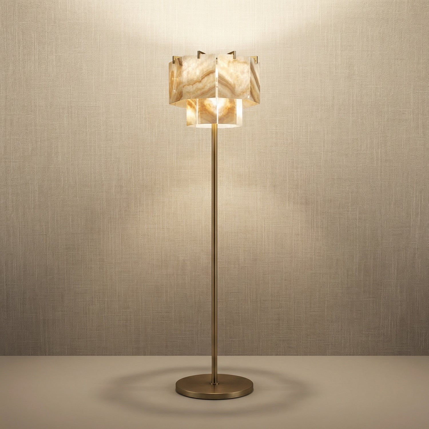 Yiosi Series Natural Stone Floor Lamp - 17" (Dia 440mm)