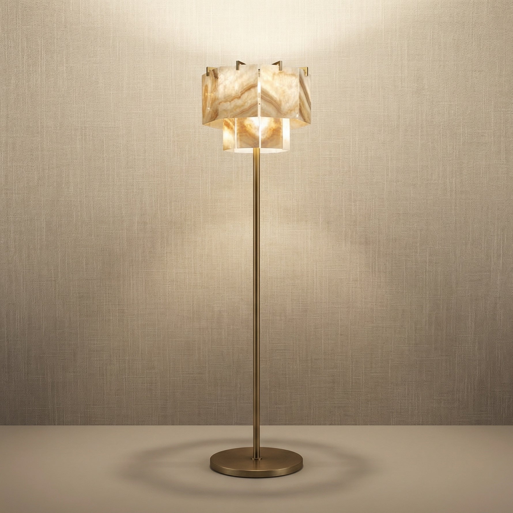 Yiosi Series Natural Stone Floor Lamp - 17" (Dia 440mm)