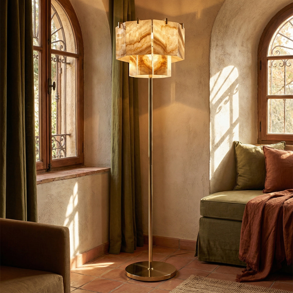 Yiosi Series Natural Stone Floor Lamp - scene-2