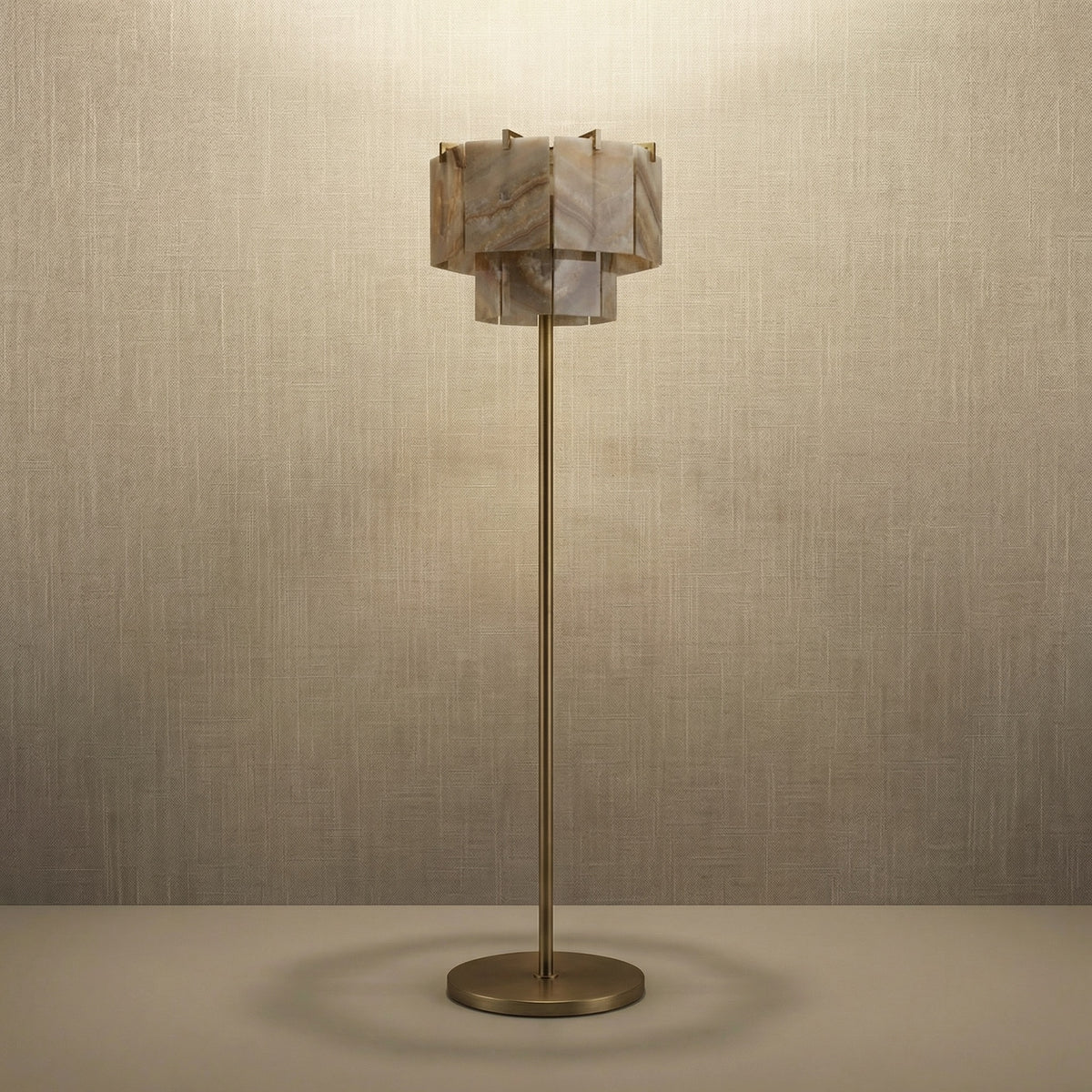Yiosi Series Natural Stone Floor Lamp - dark