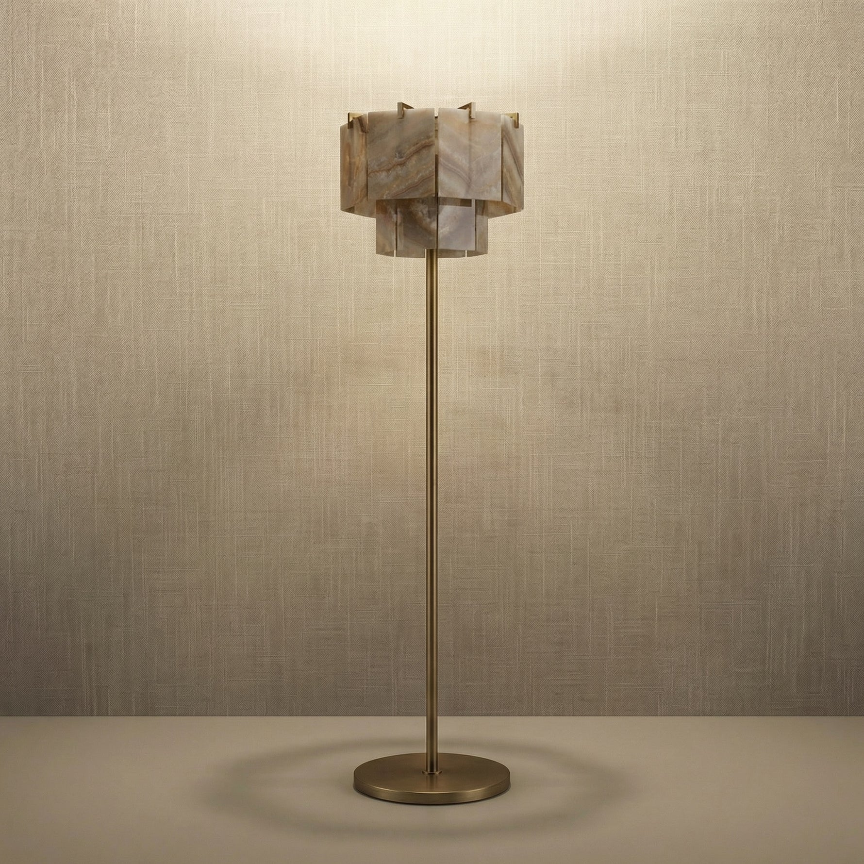 Yiosi Series Natural Stone Floor Lamp - dark