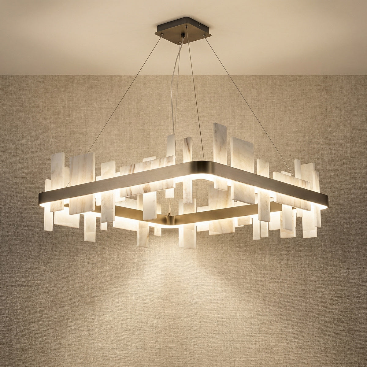 Yiosi Series Natural Stone Pendant Light 31" - 31" Linear (L800mm)