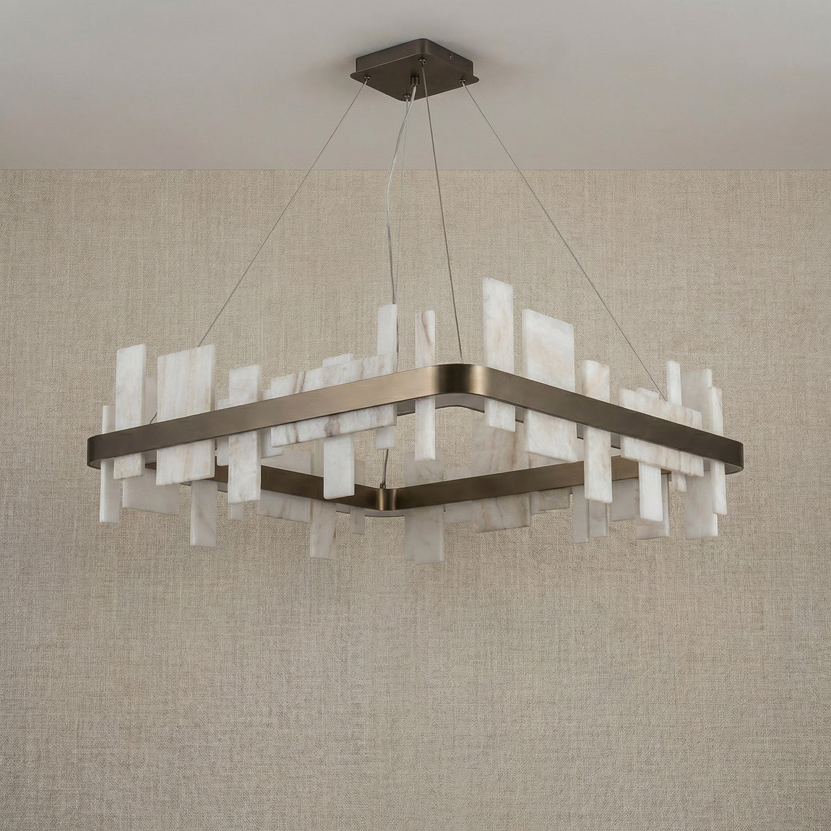 Yiosi Series Natural Stone Pendant Light 31" - dark