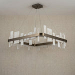 Yiosi Series Natural Stone Pendant Light 31" - dark