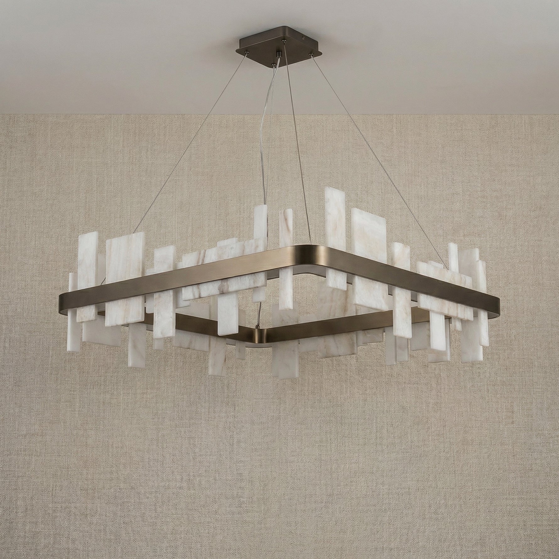 Yiosi Series Natural Stone Pendant Light 31" - dark