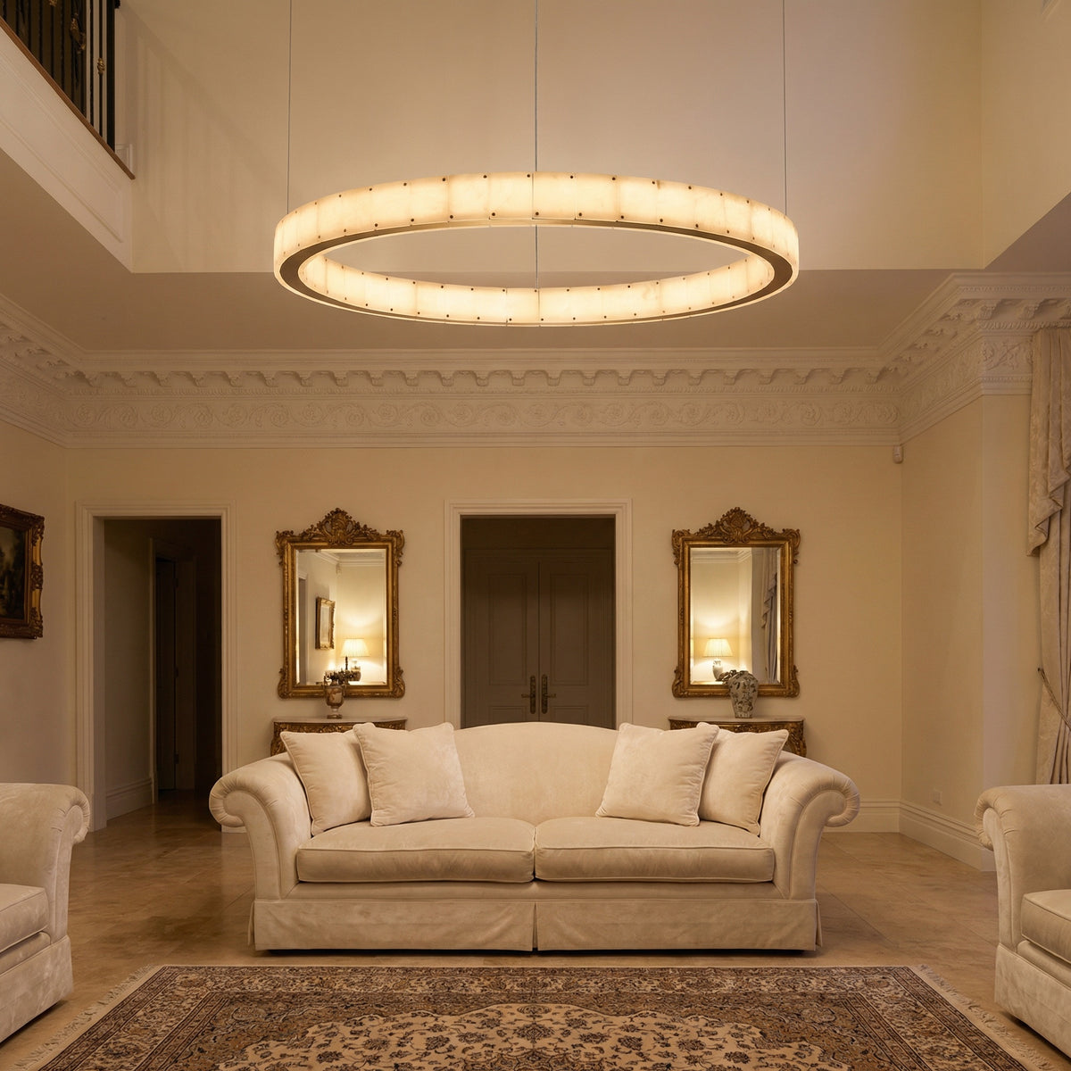 Yiosi Series Natural Stone Pendant Light Style B - scene-1