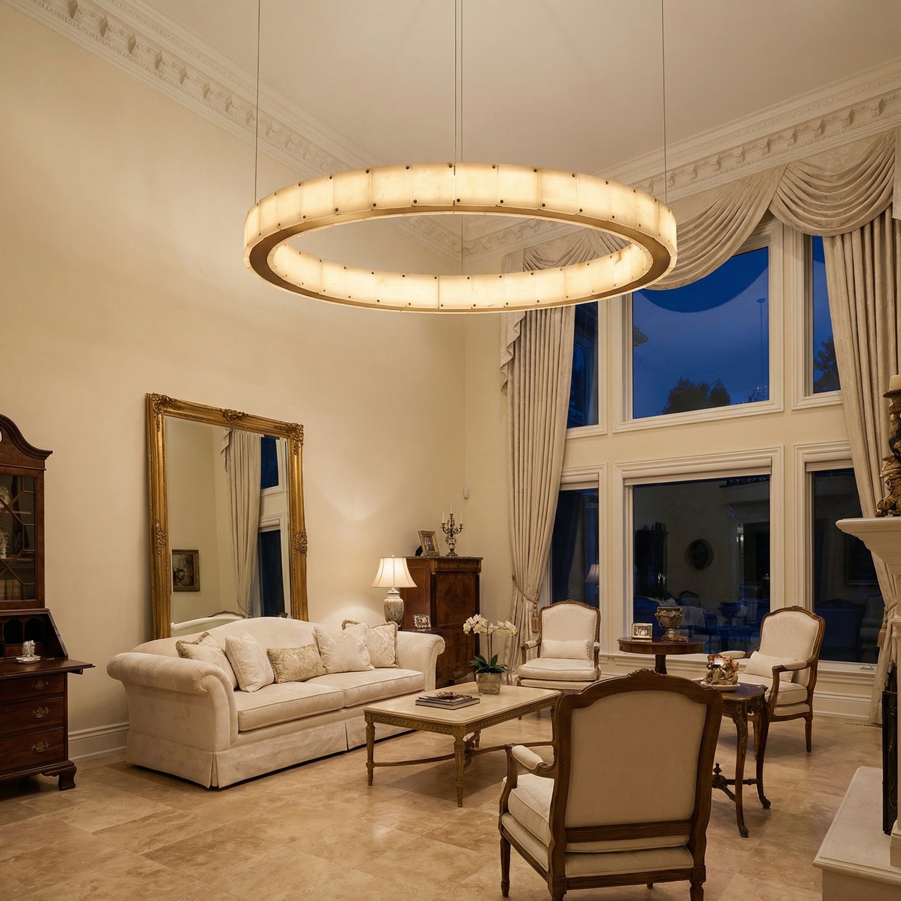 Yiosi Series Natural Stone Pendant Light Style B - scene-1