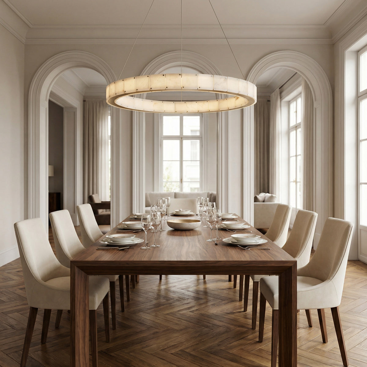 Yiosi Series Natural Stone Pendant Light Style B - scene-2