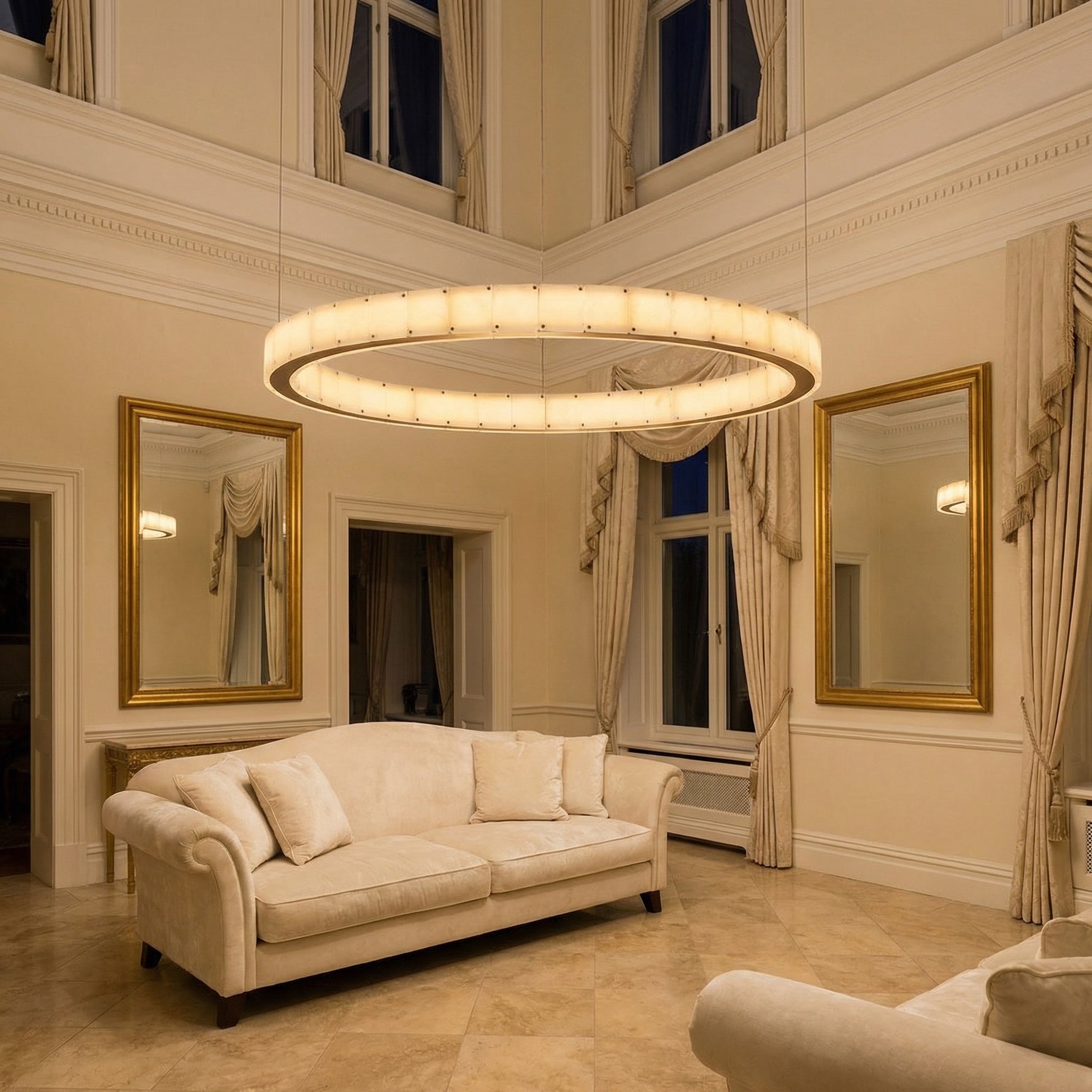 Yiosi Series Natural Stone Pendant Light Style B - scene-1