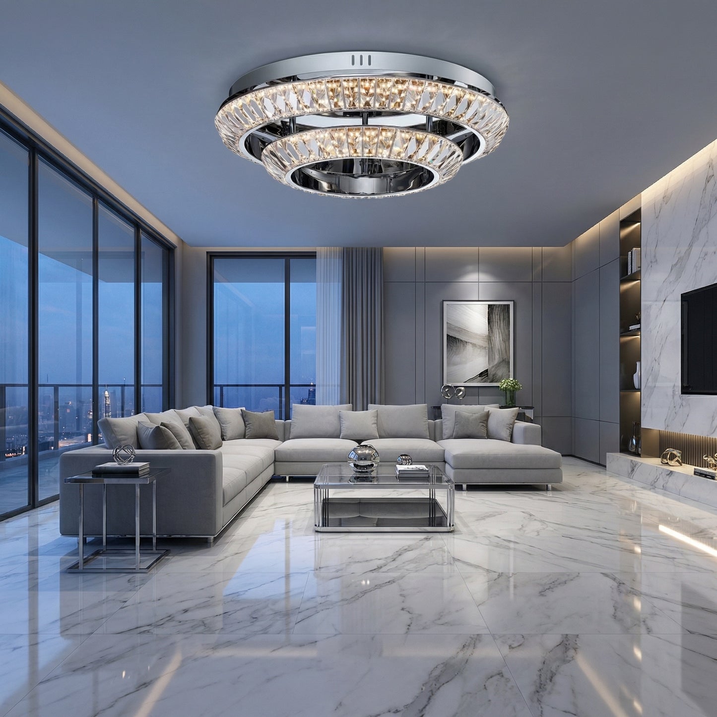 Yiosi Series Nested Crystal Celling lamp - scene-1