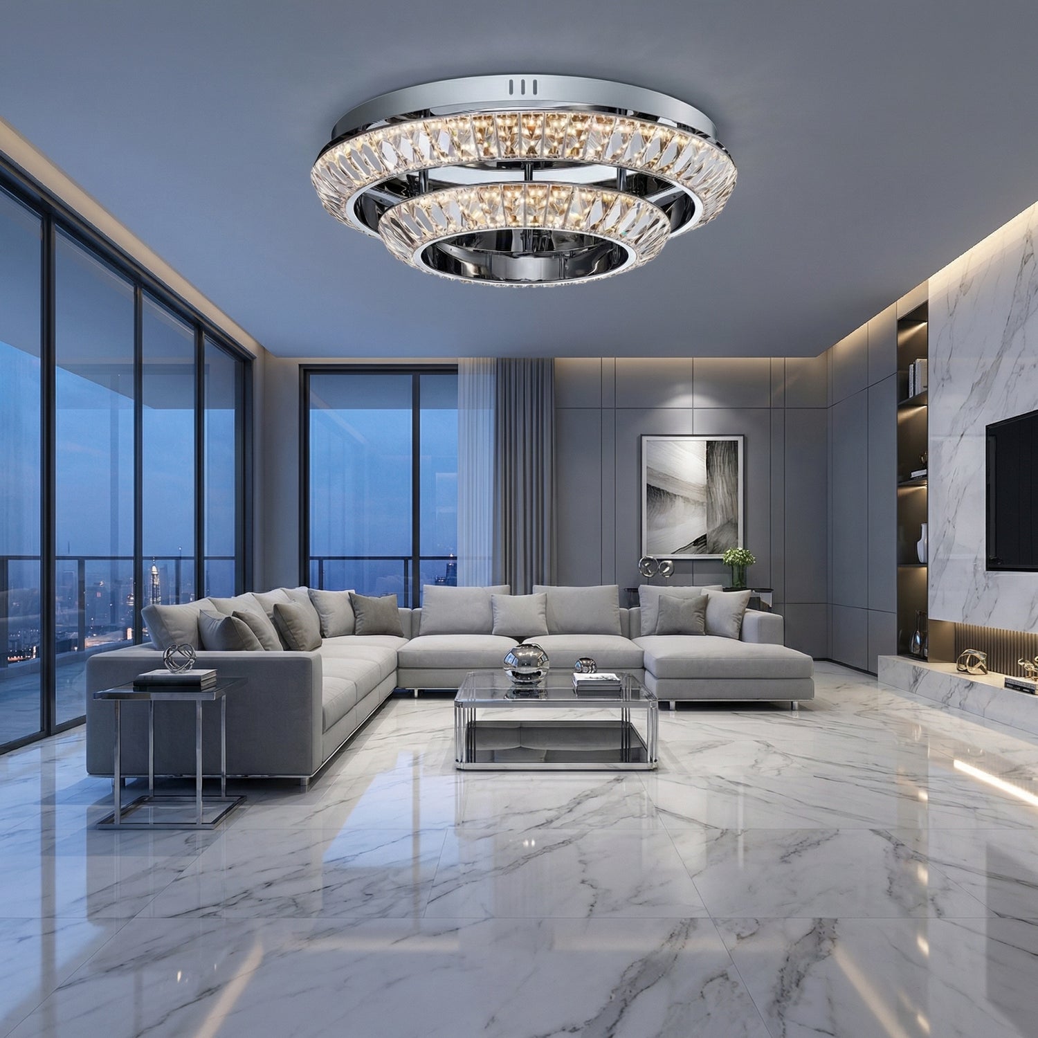 Yiosi Series Nested Crystal Celling lamp - scene-1