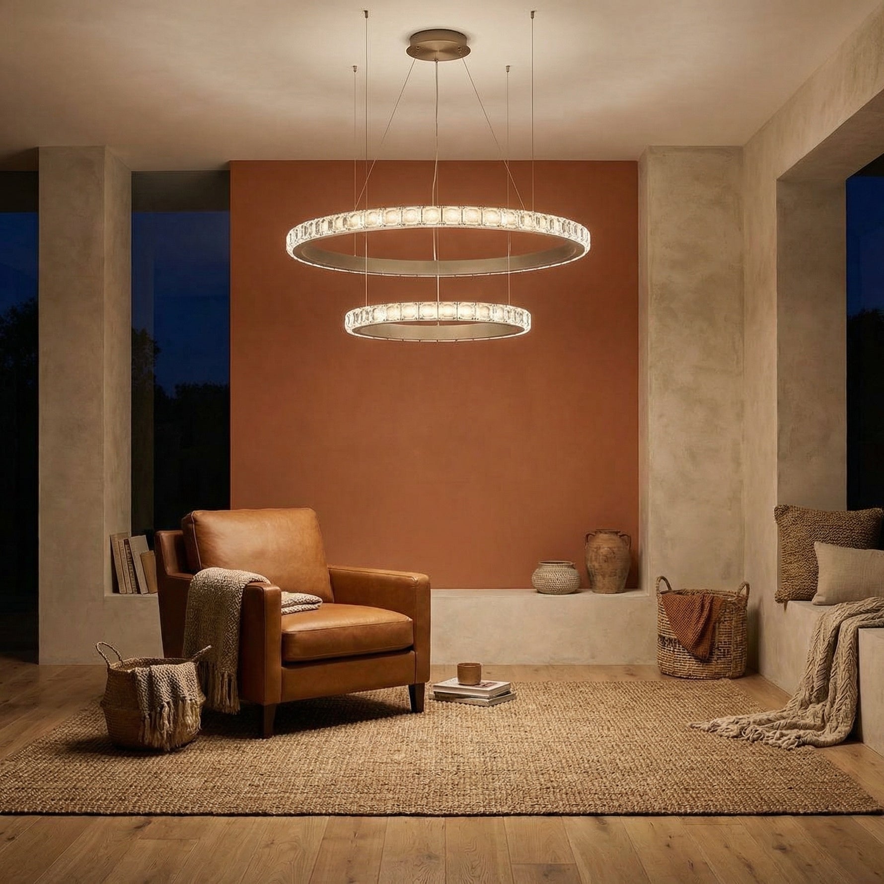 Yiosi Series Nested Crystal Pendant Light Style A - scene-1