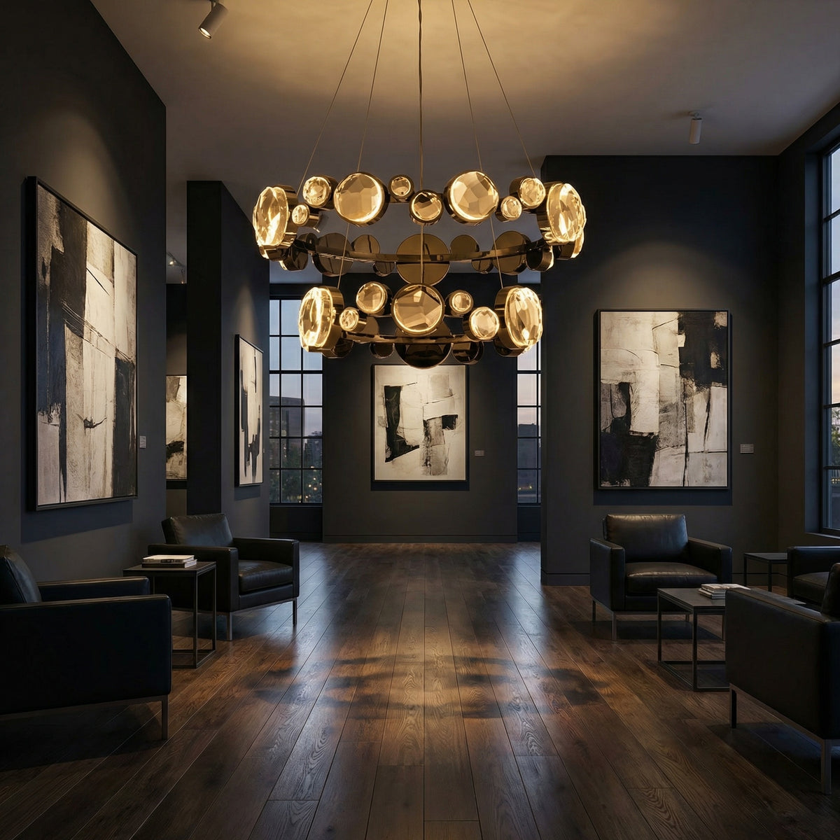 Yiosi Series Nested Crystal Pendant Light Style C - scene-1
