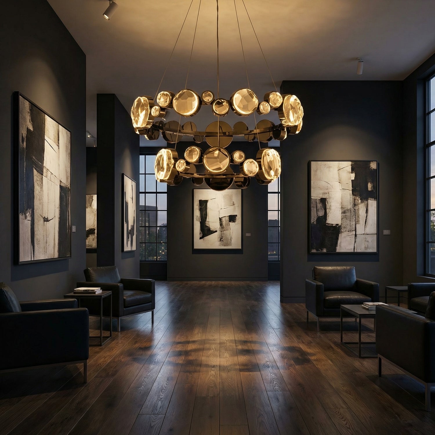 Yiosi Series Nested Crystal Pendant Light Style C - scene-1