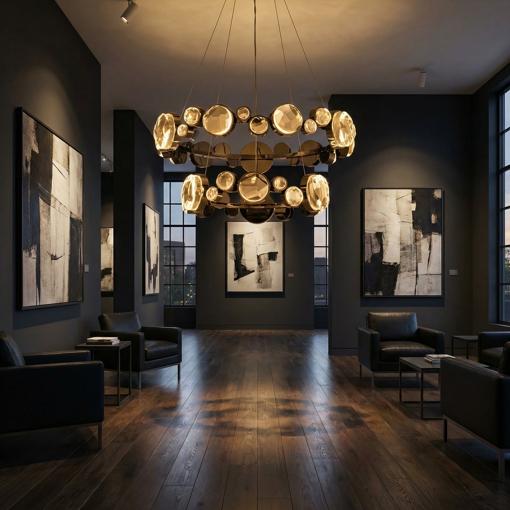 Yiosi Series Nested Crystal Pendant Light Style C - scene-1
