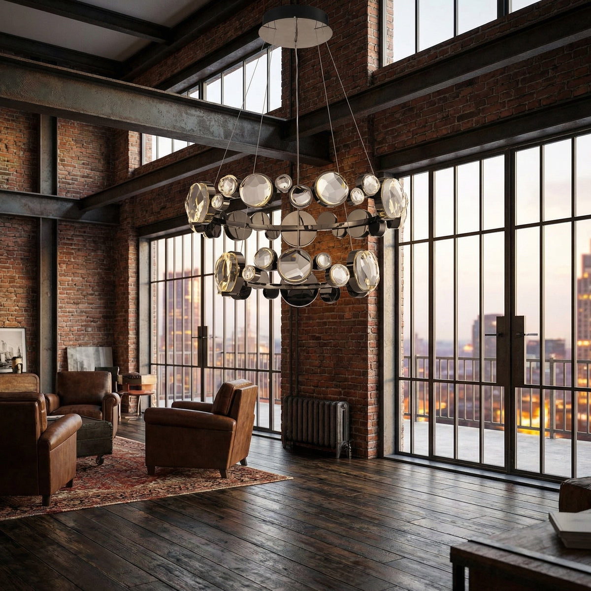Yiosi Series Nested Crystal Pendant Light Style C - scene-2