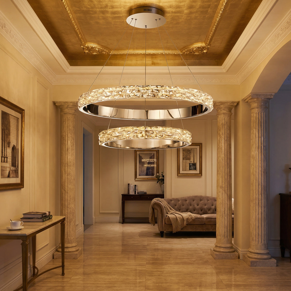 Yiosi Series Nested Crystal Pendant Light Style D - scene-3