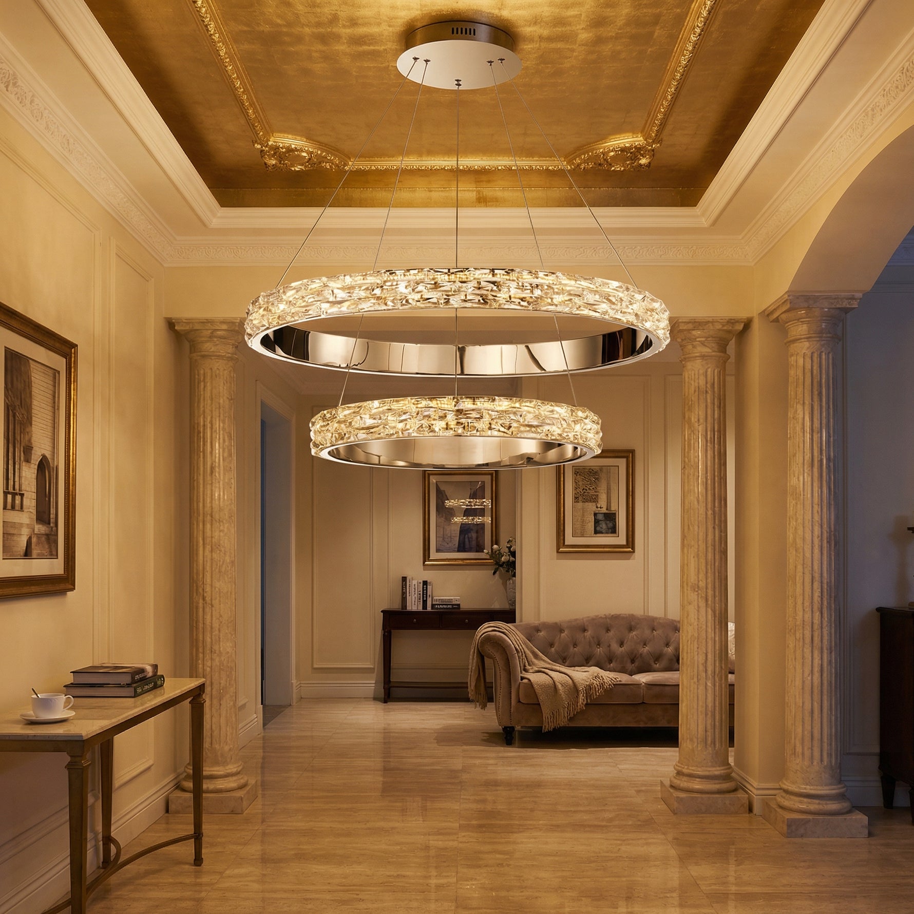 Yiosi Series Nested Crystal Pendant Light Style D - scene-3