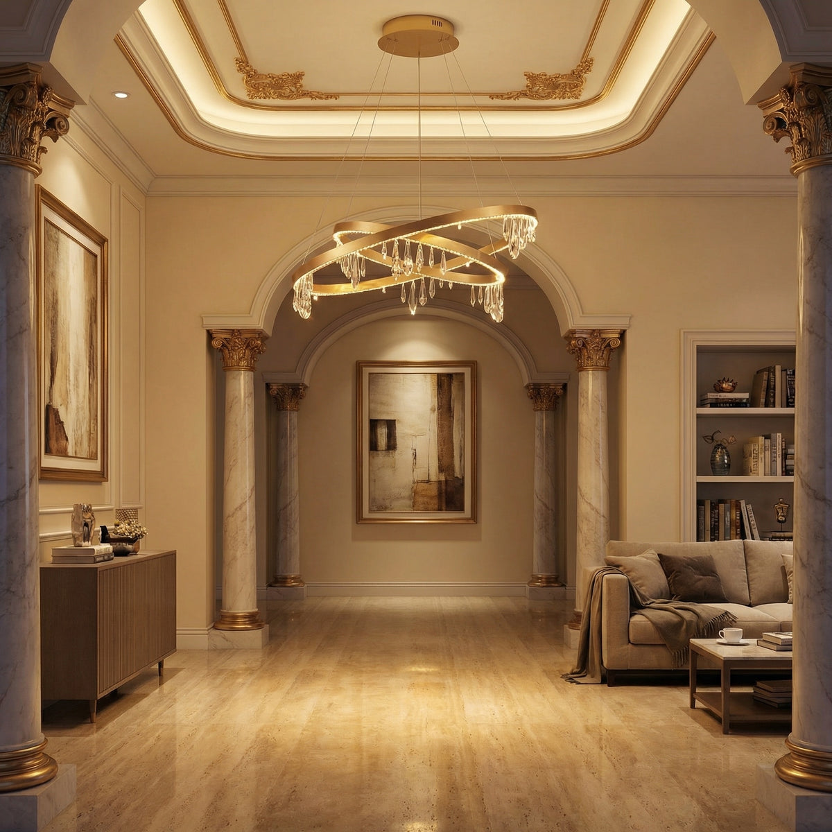 Yiosi Series Nested Crystal Pendant Light Style E - scene-3