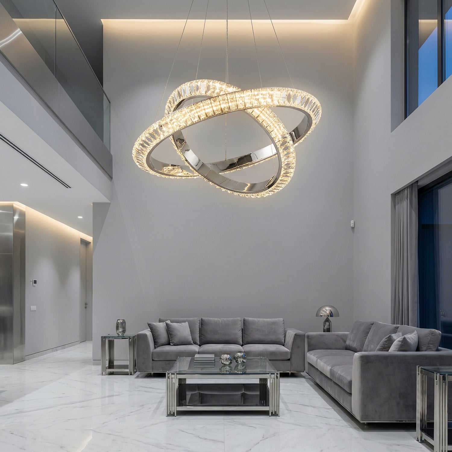 Yiosi Series Nested Crystal Pendant Light Style G - scene-1