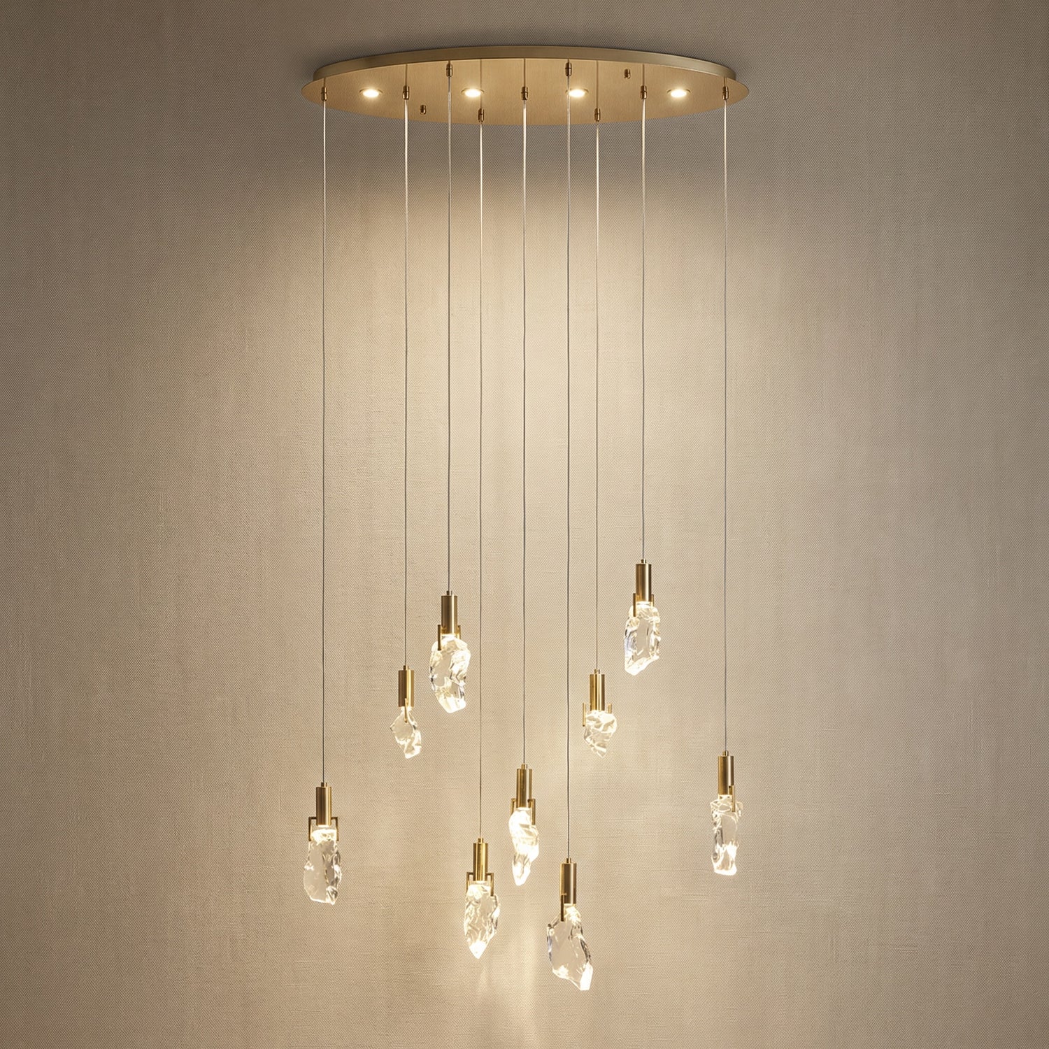 Yiosi Series Oval Crystal Pendant Light 39" Style A - 39" Linear (L1000mm)