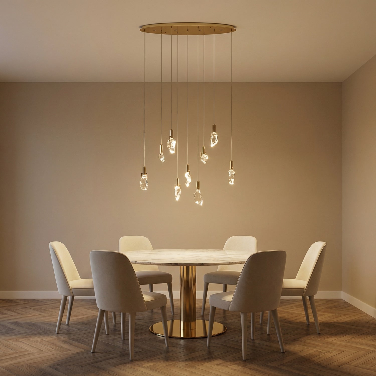 Yiosi Series Oval Crystal Pendant Light 39" Style A - scene-1