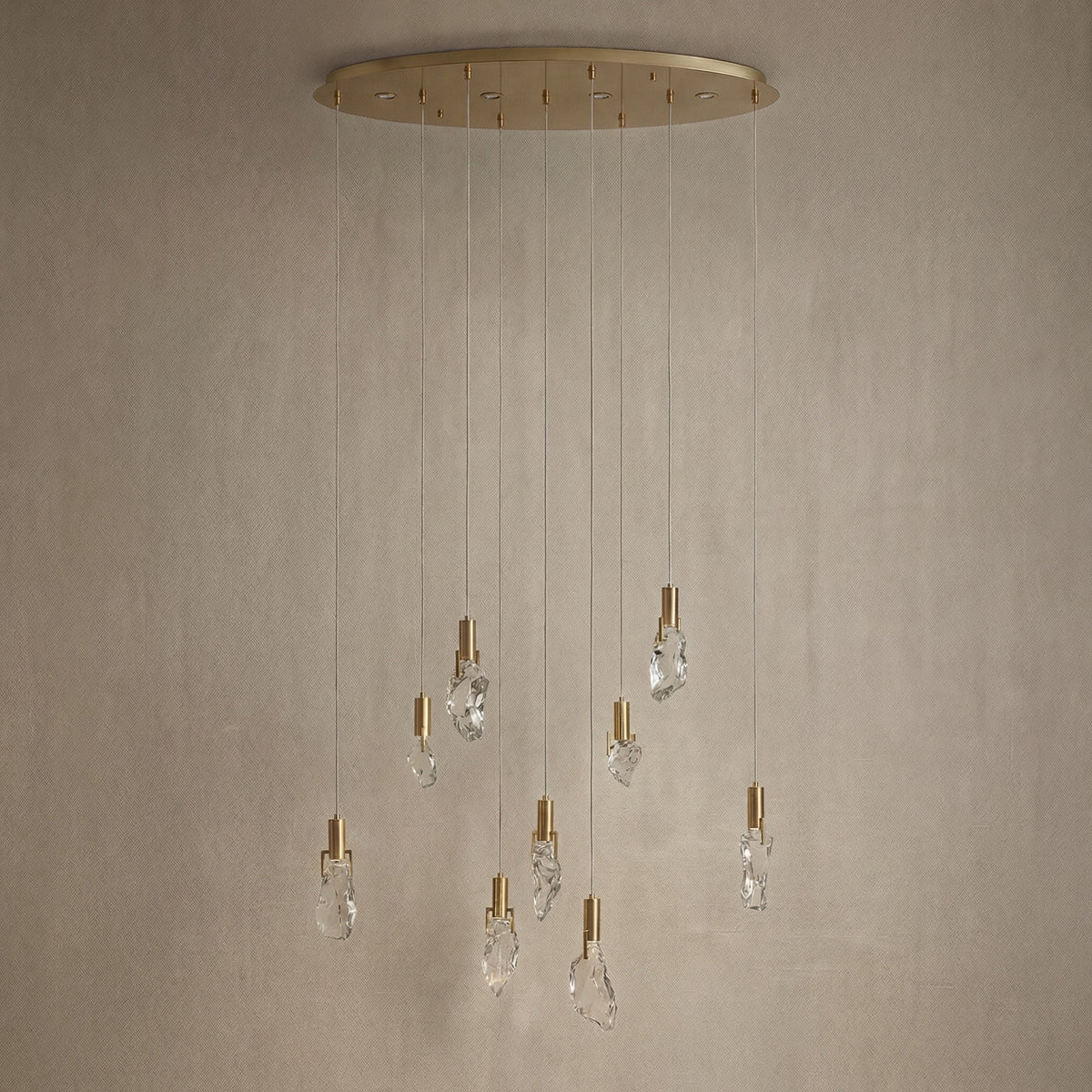 Yiosi Series Oval Crystal Pendant Light 39" Style A - dark