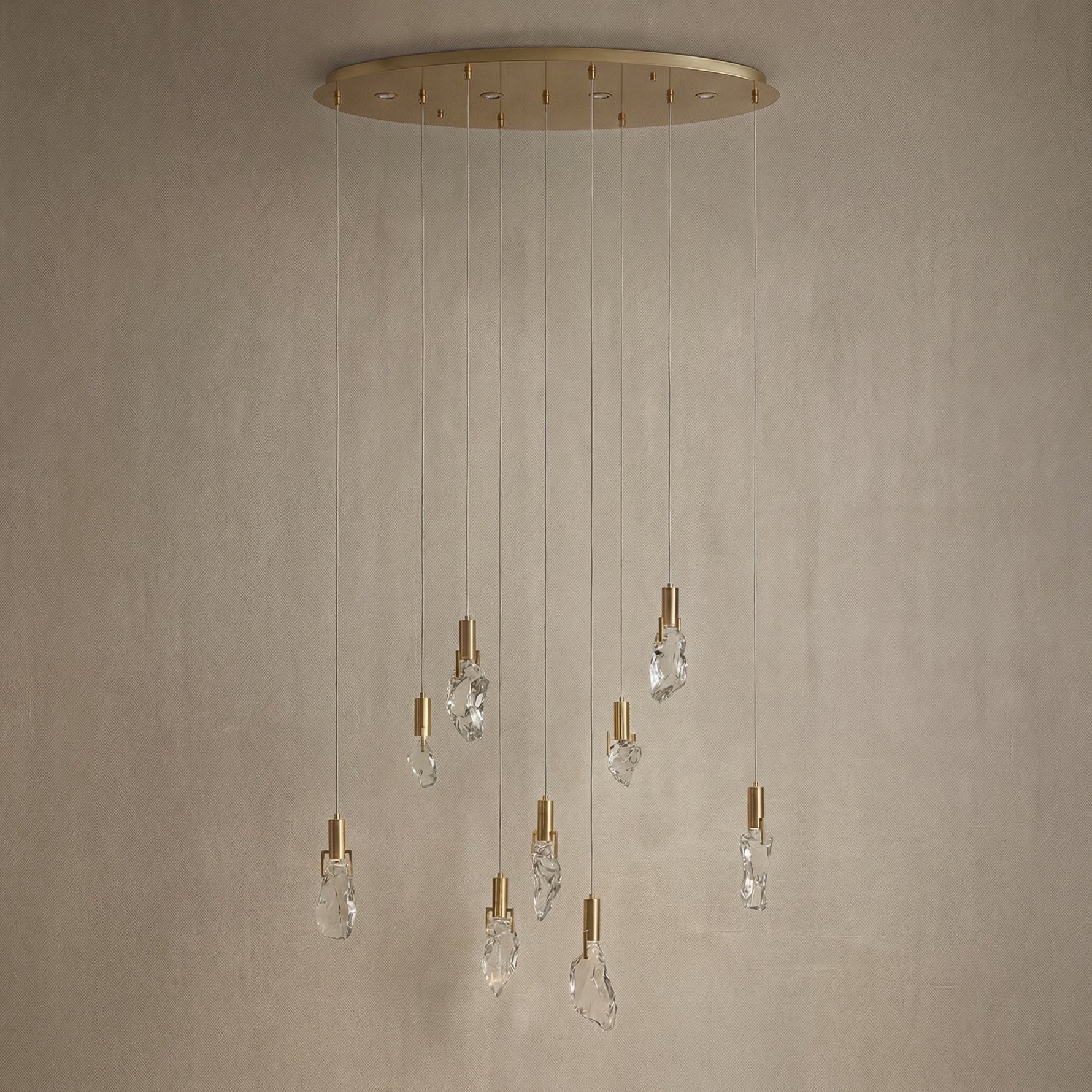 Yiosi Series Oval Crystal Pendant Light 39" Style A - dark
