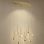 Yiosi Series Oval Crystal Pendant Light 39" Style B - 39" Linear (L1000mm)