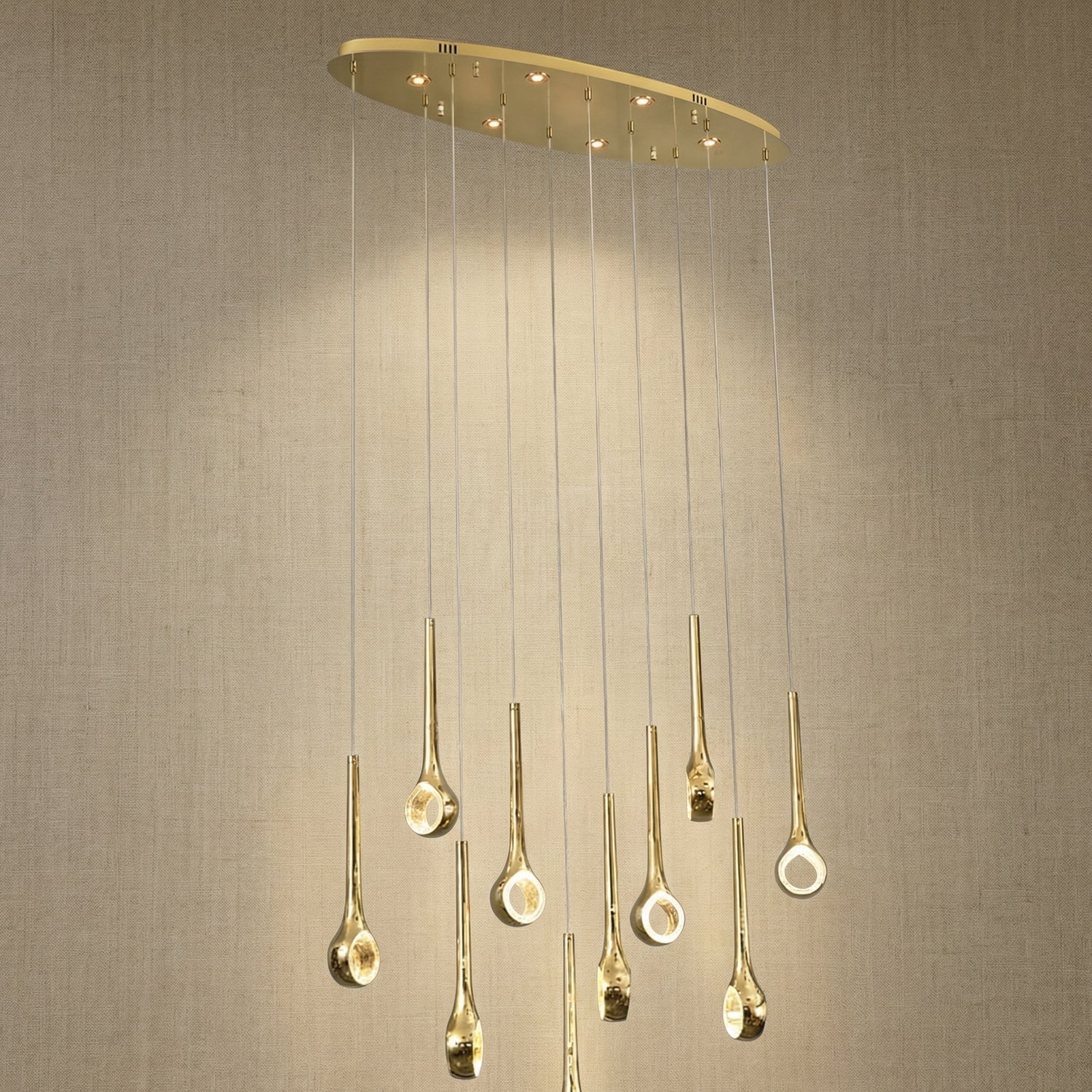 Yiosi Series Oval Crystal Pendant Light 39" Style B - 39" Linear (L1000mm)