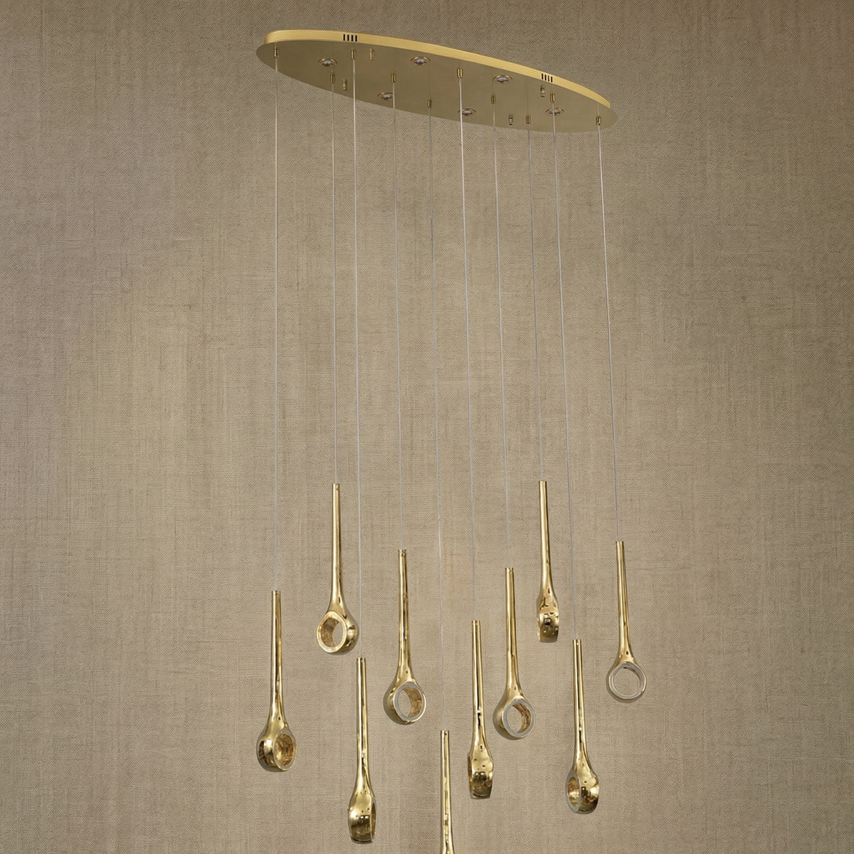Yiosi Series Oval Crystal Pendant Light 39" Style B - dark
